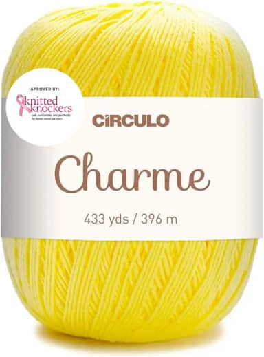 Fios Charme 100% algodão em 10 opções de cores. Adequado para agulhas de 2,5 mm a 3 mm e gancho de crochê de 3 mm a 4 mm. Ótimo uso para projetos de costura e artes e artesanato (Amarelo)