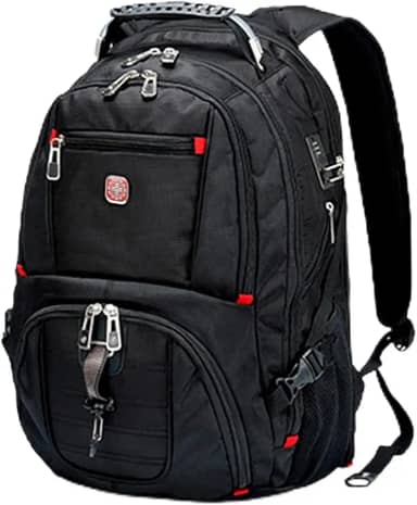 Mochila Masculina cabo de aço Executiva Viagem Grande Usb e Fecho de Segurança Embutido Crosswave Preta