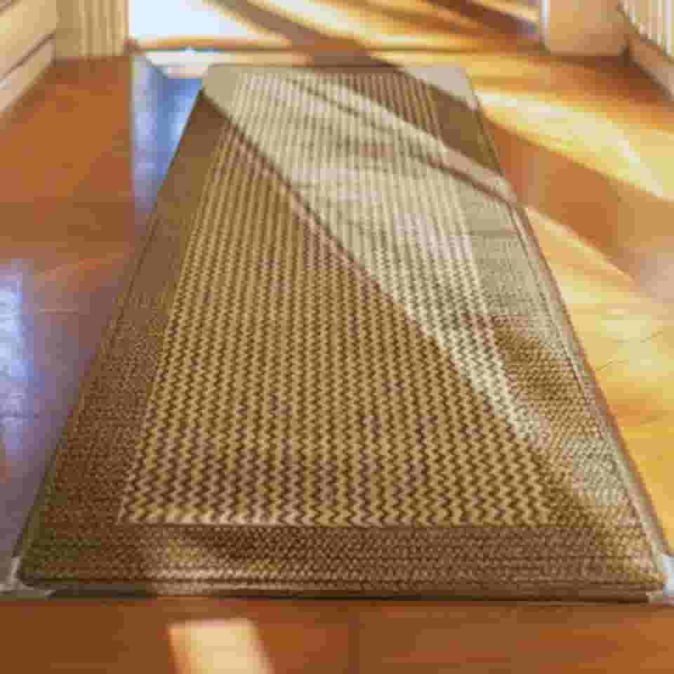 Tapete Passadeira Sisal Antiderrapante Cozinha Corredor Quarto 1,50m x 50cm (Moderno Bege)