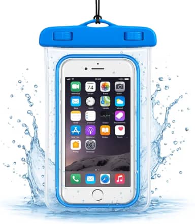 Capa Case para Celular a Prova D'Água Impermeável Transparente Universal Proteção Completa IPX8 Sensível ao Toque Ideal para Praia Trilhas Piscina Viagens (AZUL)