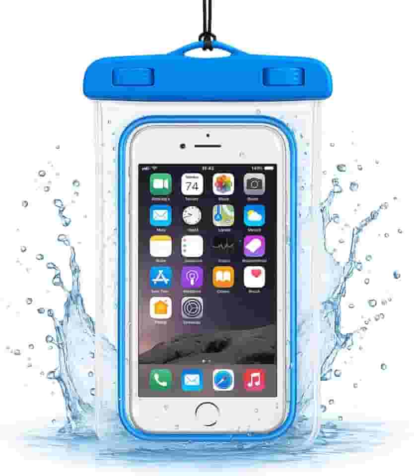 Capa Case para Celular a Prova D'Água Impermeável Transparente Universal Proteção Completa IPX8 Sensível ao Toque Ideal para Praia Trilhas Piscina Viagens (AZUL)