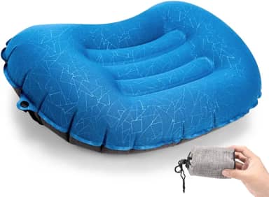 Travesseiro Inflavel, Travesseiro Inflável Ultraleve para Viagem de Acampamento, Design Ergonómico e Confortável, Adapta-se Perfeitamente ao Pescoço