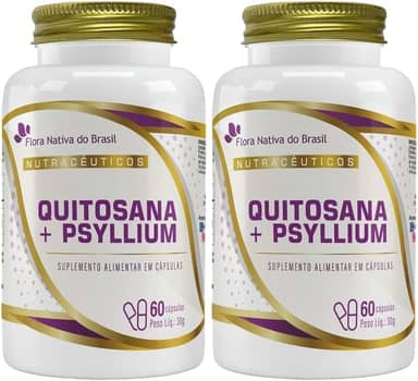 KIT 2X Quitosana com Psyllium 60 cápsulas - Flora Nativa