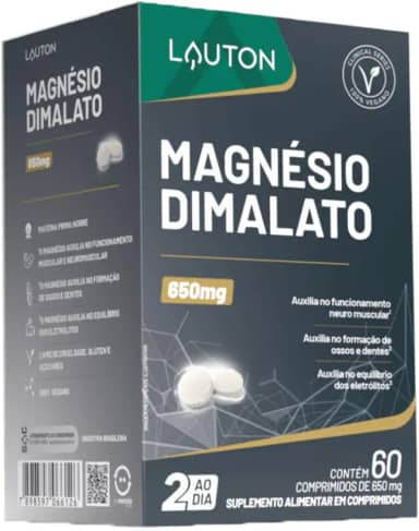 Magnésio Dimalato Max - 60 Cps - Lauton