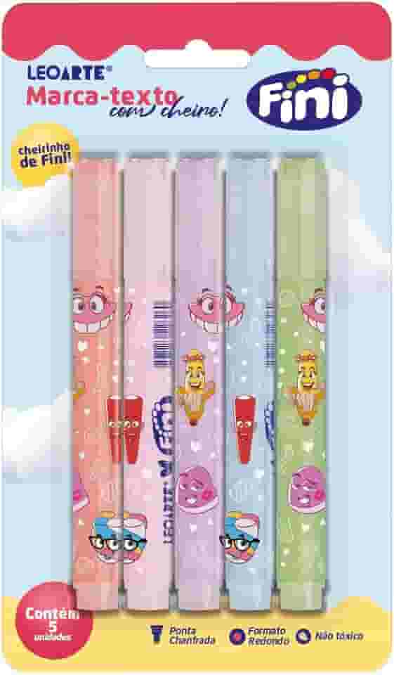 MARCA-TEXTO CORPO ESTAMPADO C/ AROMA FINI - BLISTER C/ 5 UND LEOARTE