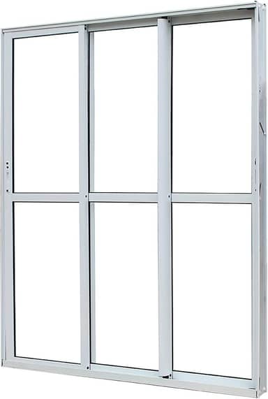 Porta de Sacada de Correr de Alumínio Branco 3 Folhas Móveis Atlântica Magnum