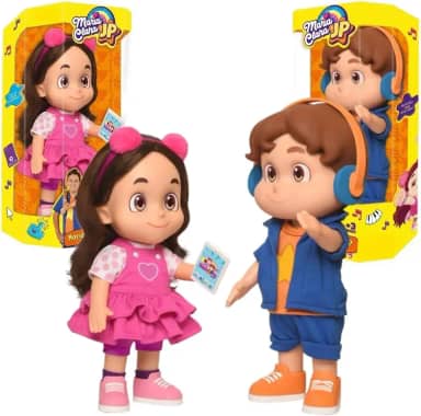 Bonecos Maria Clara e JP Kit Original, 14 frases, Baby Brink