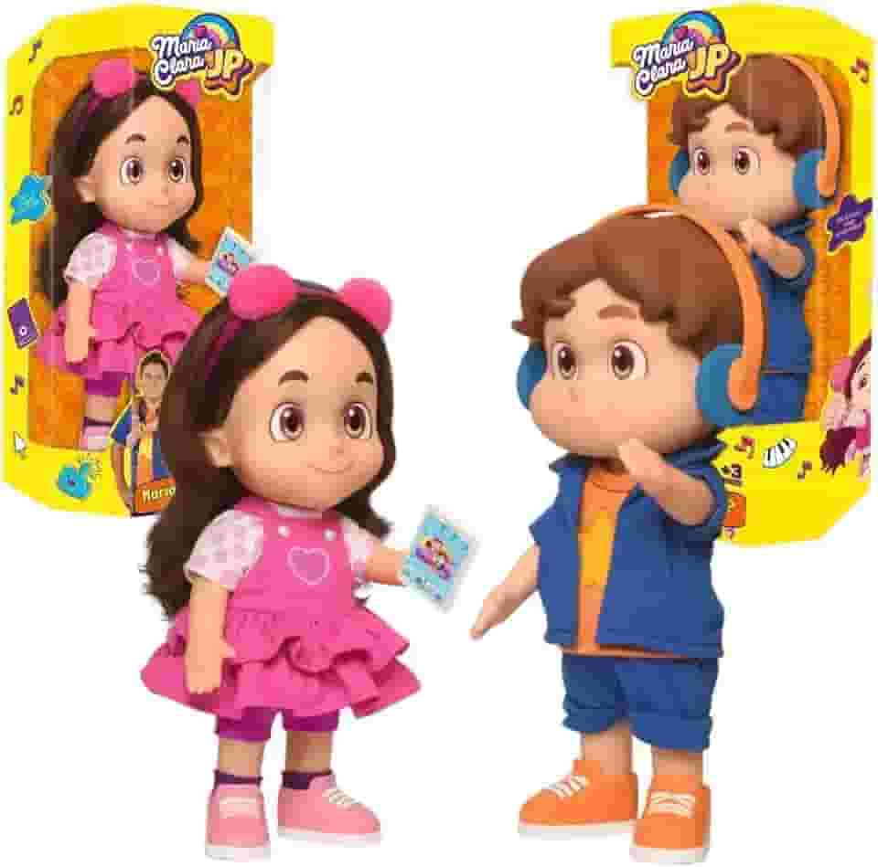 Bonecos Maria Clara e JP Kit Original, 14 frases, Baby Brink