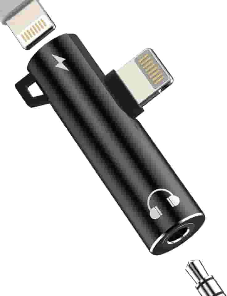 Adaptador Lightning para conector de fone de ouvido de 3,5 mm, cabo divisor de carregador auxiliar (2 em 1) para iPhone 14 13 12 Pro Max para conector de áudio da Apple, fone de ouvido para iPad