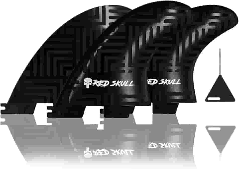 Jogo de Quilhas Triquilha Compatível FCS2 (II) - Tamanhos M3 e M5 Híbridas Fibra de Vidro e Nylon - Kit Surf Performance Rígida - Mais Velocidade e Drive - Material Reforçado