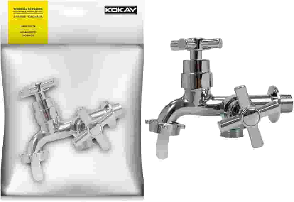 Kokay Torneira Tanque/Máquina Lavar 2 Saídas Abs Cromado