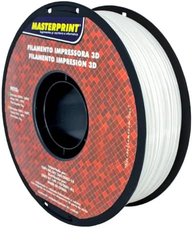 Filamento Impressora, Masterprint, PETG, 3D, Brancp, 1,75 mm, Rolo de 1 kg, Cor: Branco