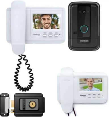 Vídeo Porteiro Eletrônico Campainha Intelbras Com 2 Modulo Internos Brancos Bivolt e Fechadura