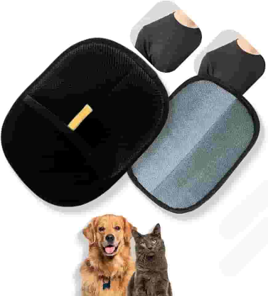 Luva Removedora De Pelos Pet Reutilizável Estática Escova Dupla Para Gatos Cães Sofá Roupa Tapete (1)