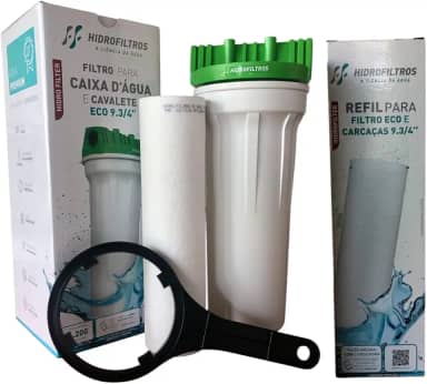 Filtro para Caixa D'água ou cavalete, cisterna e poço artesiano com 2 refis