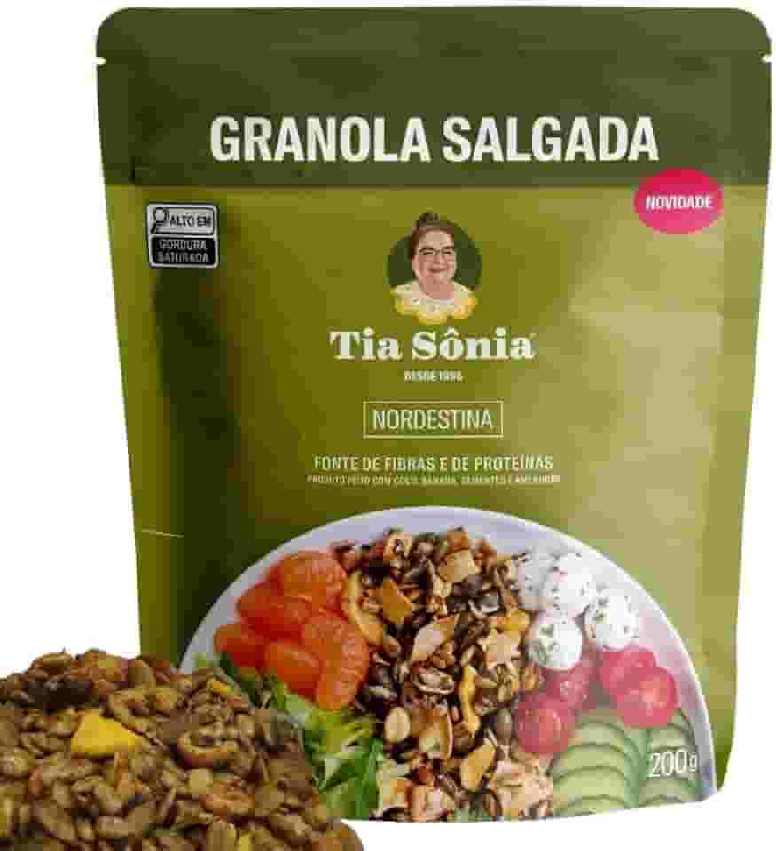 Granola Salgada Artesanal Chips Banana Coco Sementes Girassol Abóbora Amendoim 200g Nordestina Tia Sônia