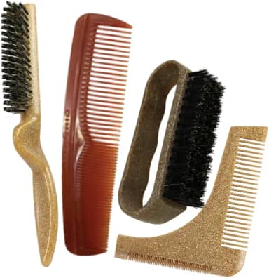 MARILU KIT CUIDADOS MASCULINOS - 1 ESCOVA BARBA, 1 PENTE MODELADOR DE BARBA, 1 ESCOVA DE ACABAMENTO P CORTE MASCULINO 1 PENTE MASCHIO