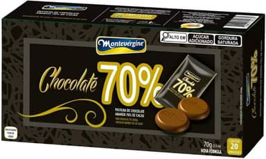 20 Pastilhas de Chocolate, 70% Cacau, Montevérgine