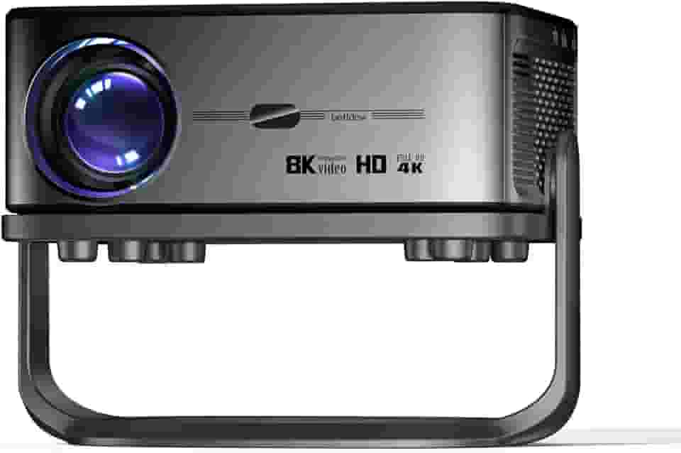 Projetor 4K 1080P Full HD Wifi 6 Bluetooth 5.0 Android 9 Suporte 16000 Lumens Auto Correccao Trapezoide, Portatil Projector com Base Suporte Premium Mini Retroprojetor, bettdow AC1056