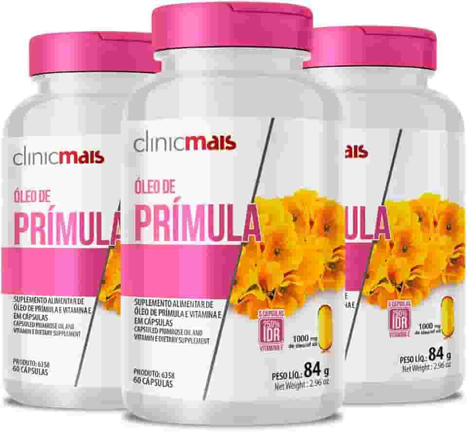 Kit 3 Óleo de prímula 1000mg Chá mais 60 cápsulas