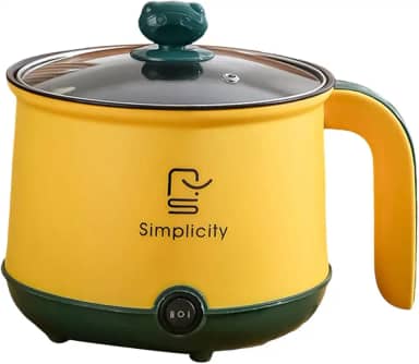 Panela Elétrica para Shabu Shabu de 1,8L, Ideal para Macarrão, Arroz E Outros Pratos, Amarelo
