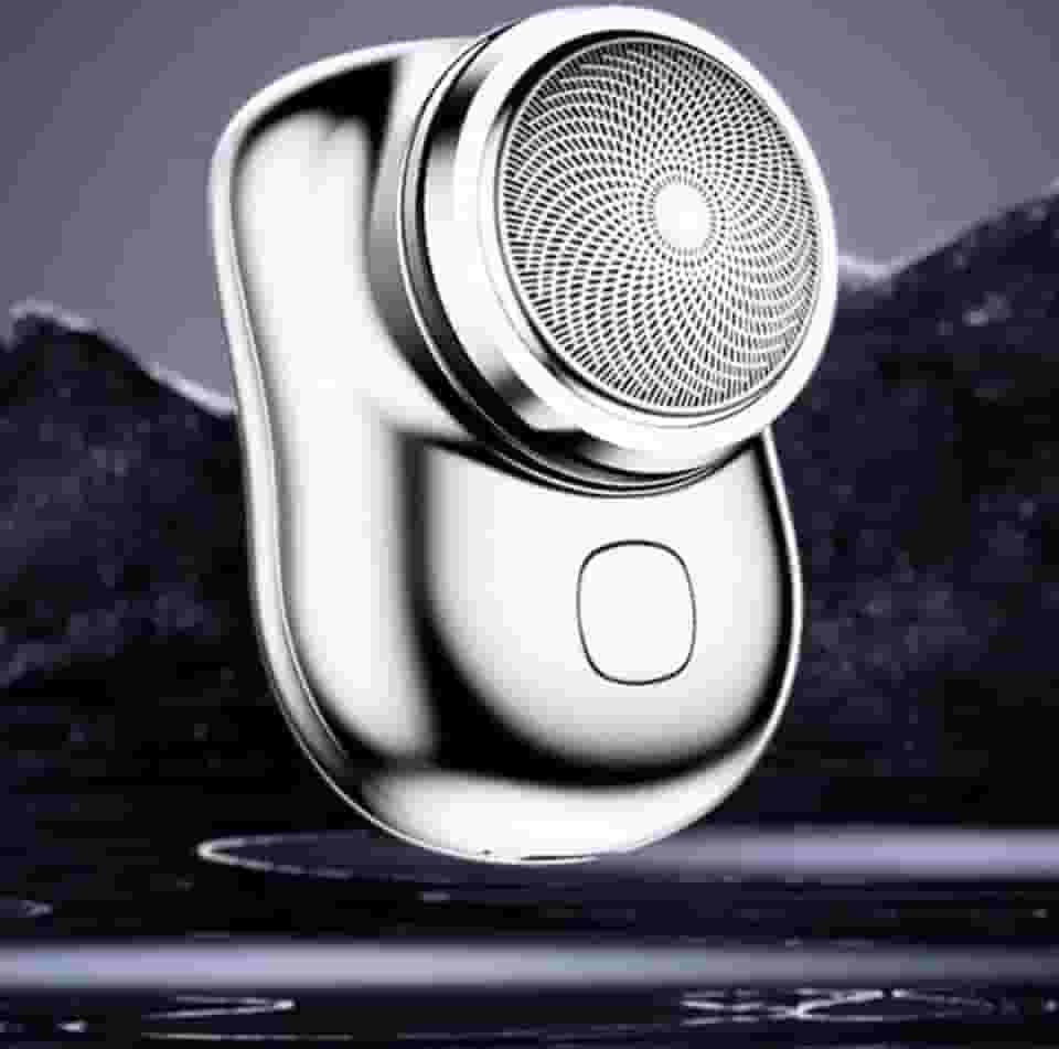 Mini Barbeador EléTrico PortáTil À Prova D'áGua De Dupla Finalidade Tipo C De Carga Aparador De Barba De Bolso - Prateado