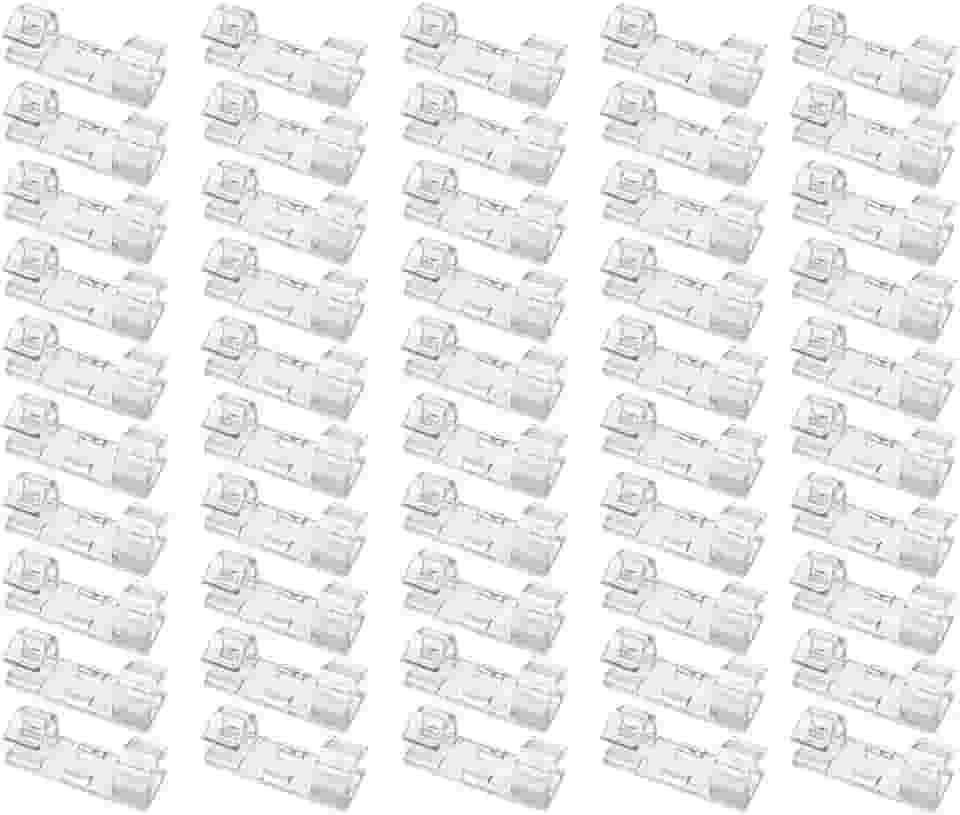 Clipes de cabo transparentes resistentes com suporte de arame autoadesivo forte para carro, escritório e casa, cordões e fios adesivos e organizadores, 50 peças transparentes