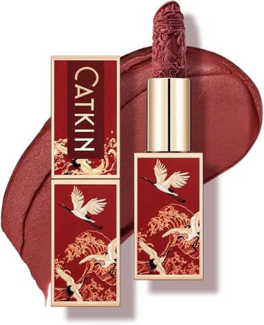 Catkin Batom semifosco hidratante de alto impacto, cor infundida com vitamina E e óleo de abacate, textura suave e macia, acabamento fosco de longa duração 129