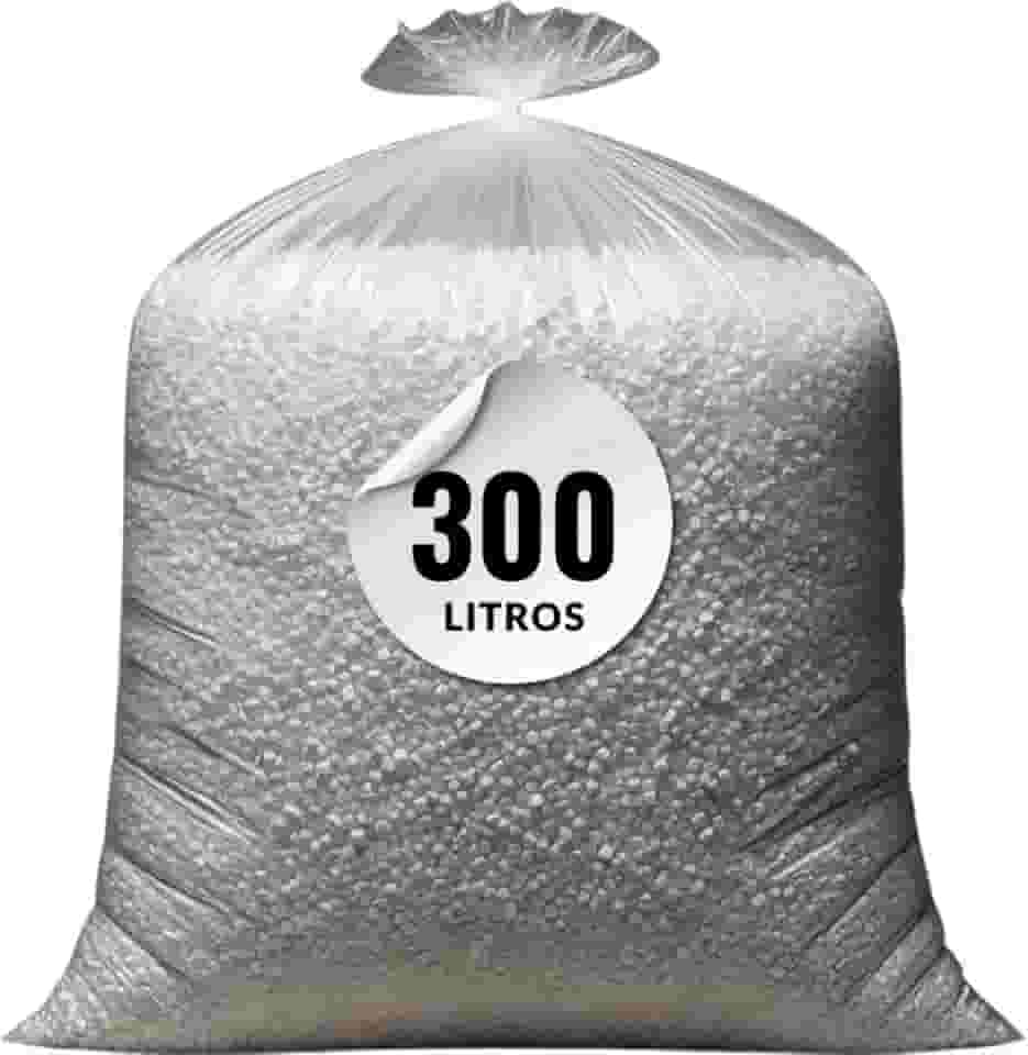 Isopor em Flocos para Enchimento, 300 Litros, Material Reciclável, Isolamento Térmico e Acústico, Ideal para PUFs, Almofadas, Concreto Leve e Artesanato