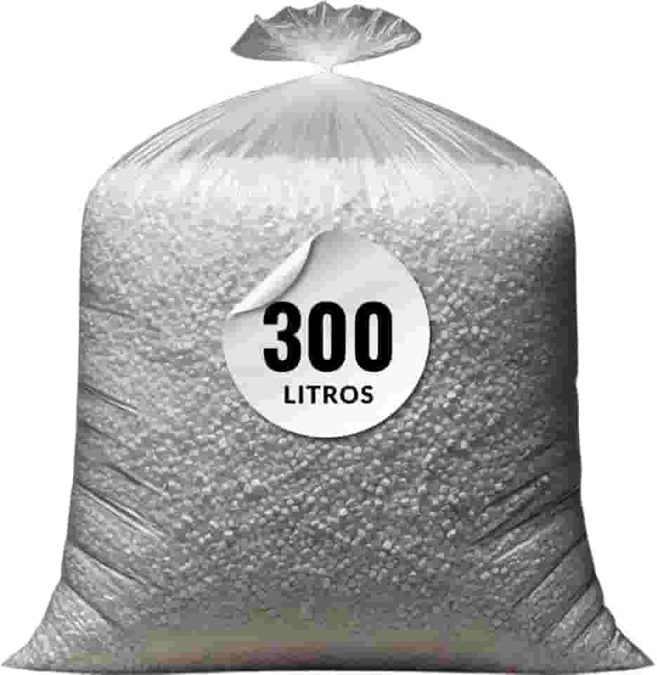 Isopor em Flocos para Enchimento, 300 Litros, Material Reciclável, Isolamento Térmico e Acústico, Ideal para PUFs, Almofadas, Concreto Leve e Artesanato