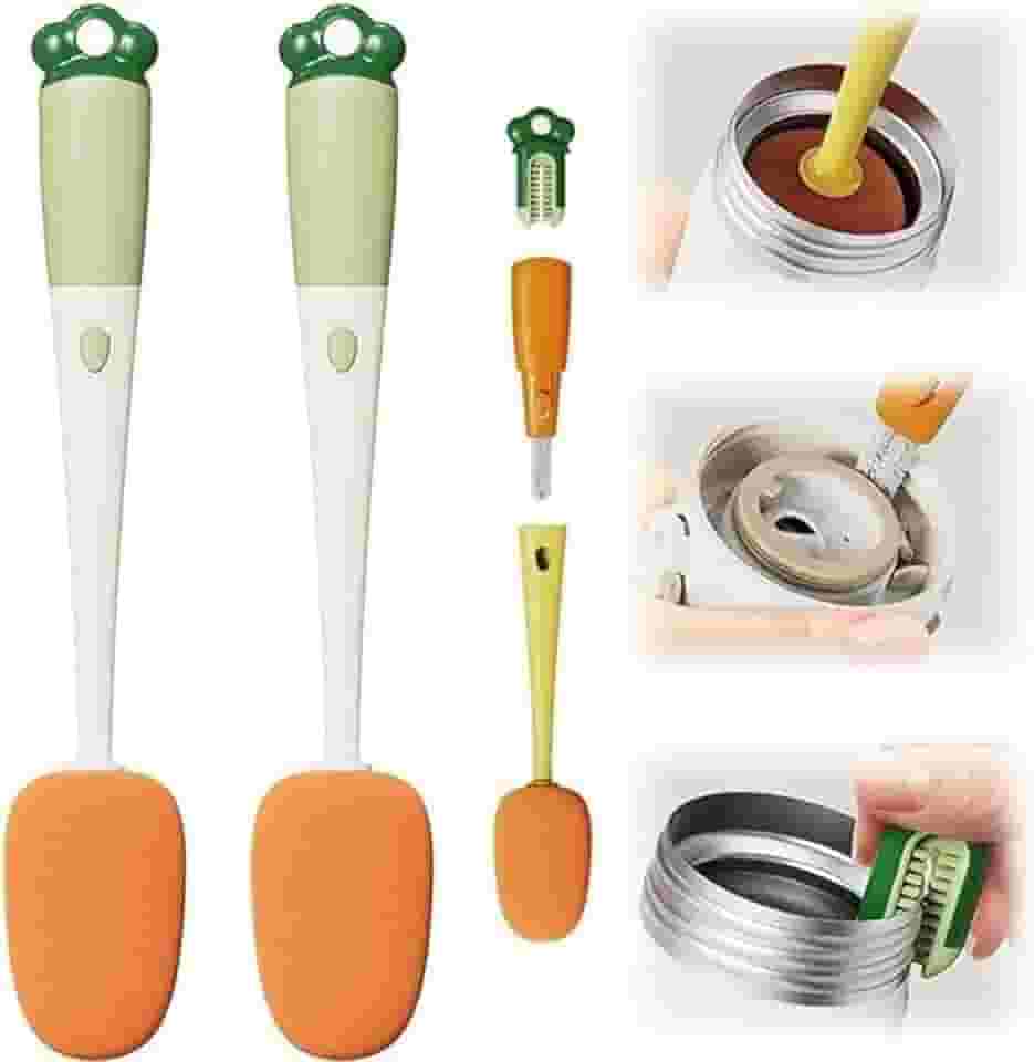 Escova de Limpeza 3 em 1 para Copos Garrafas Canecas Mamadeiras Jarras Recipientes Escova Multifuncional para Limpeza