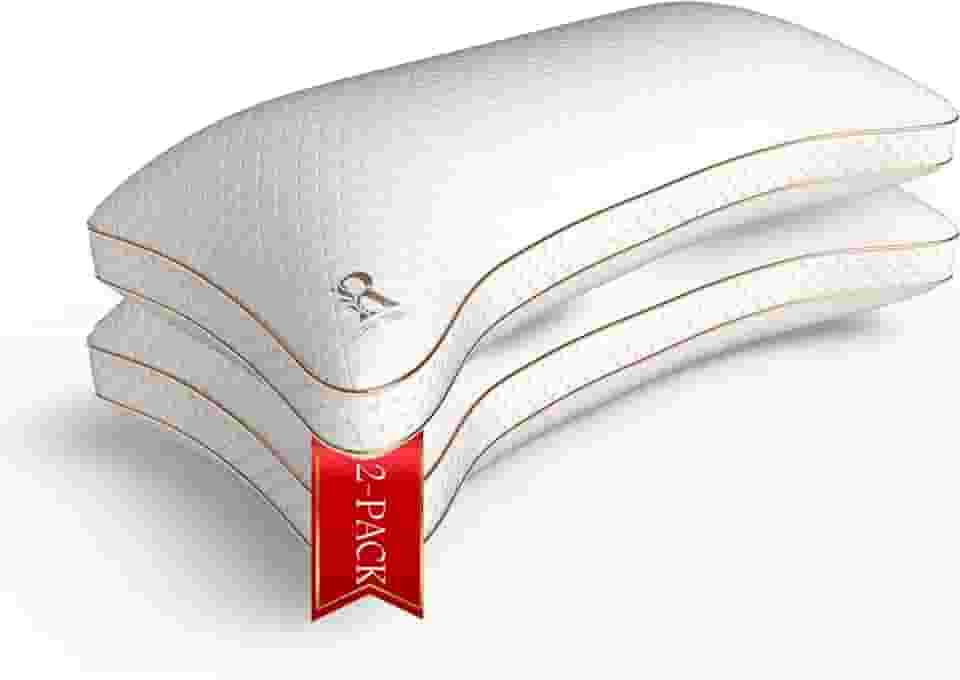 Royal Therapy King Pacote com 2 almofadas de espuma de memória, travesseiro ajustável e sem odor para alívio da dor no pescoço e ombro, suporte para costas, estômago, dorminhocos laterais bioform