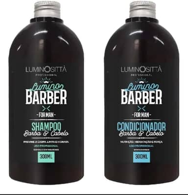 Luminosittà Professional Lumino Barber For Man Shampoo e Condicionador para Barba e Cabelo, 300ml, Kit 2 Unidades