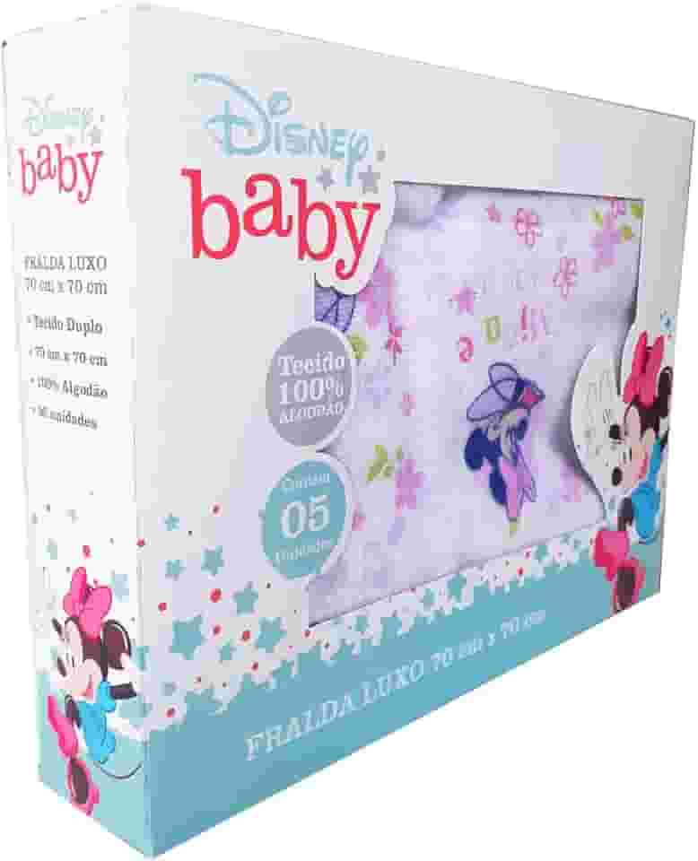 Minasrey Fralda De Pano Luxo Disney Feminino Minnie, Infant, 1 Count, Bolsa ou Caixa, Branco, Bege ou Azul Claro, Reutilizável, Tecido, Minnie, Desenho Animado