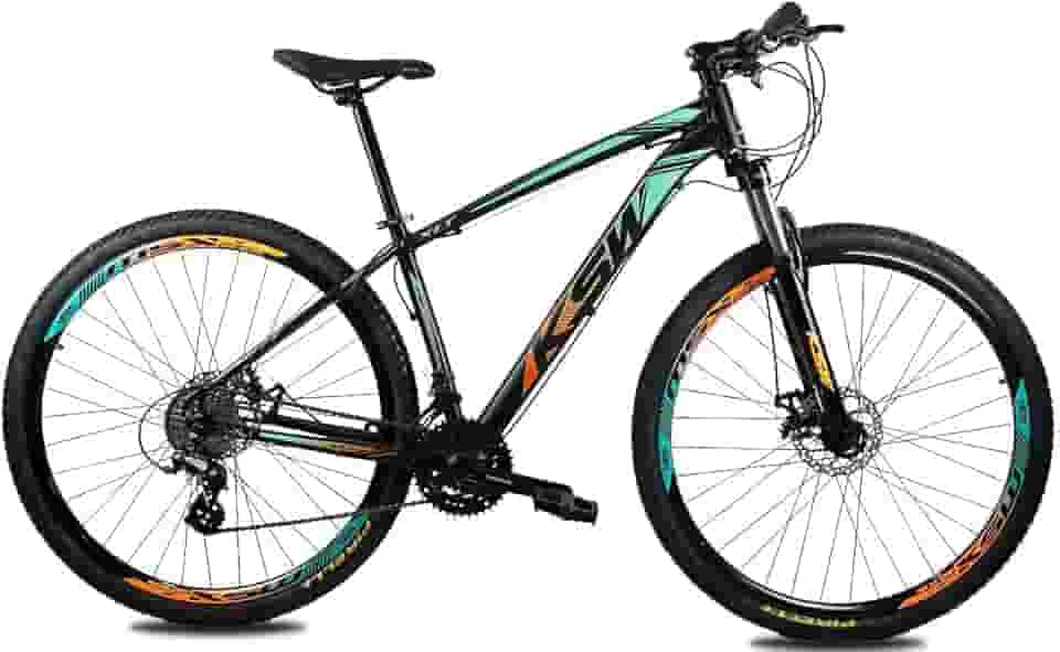 Bicicleta Aro 29 KSW XLT Color 24v Freio Hidraulico Câmbios Shimano Suspensão C/Trava