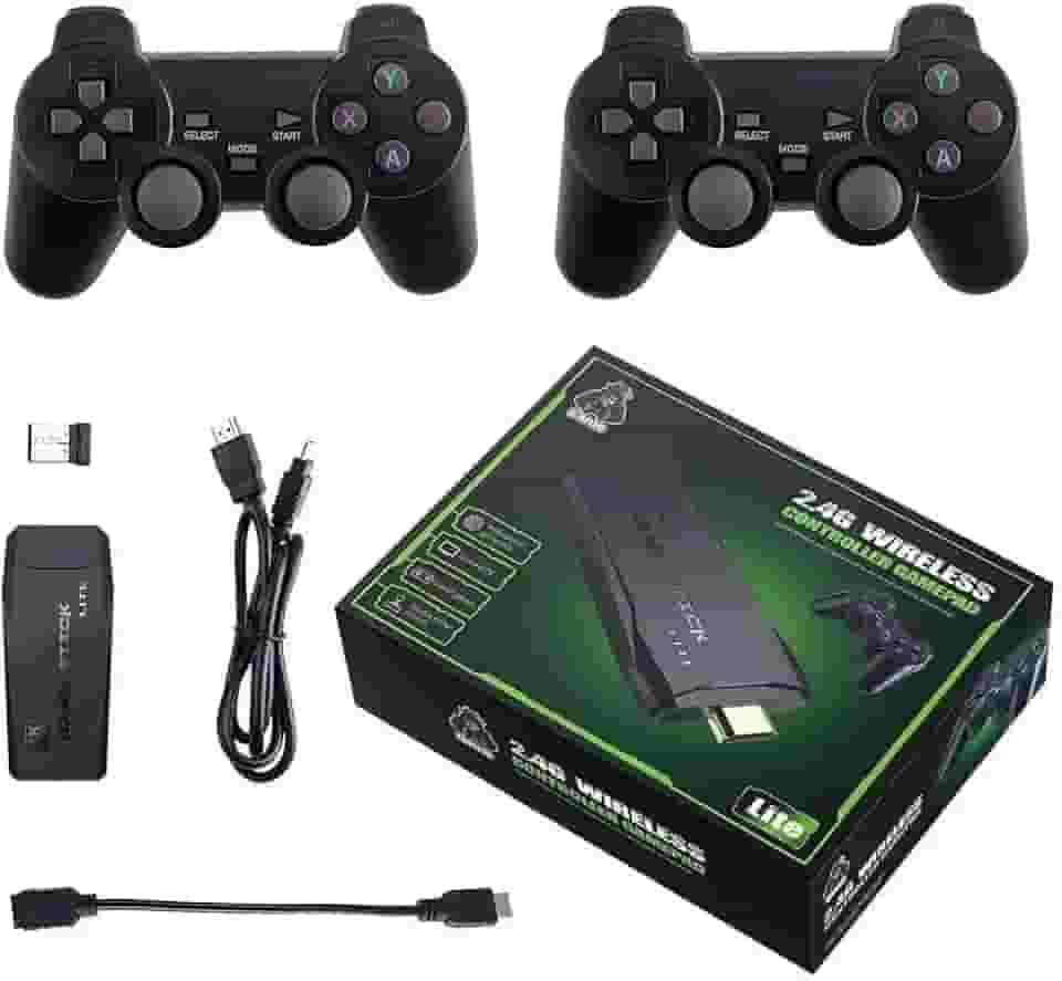Vídeo Game Stick 4k 10 Mil Jogos Retrô + 2 Controles Sem Fio