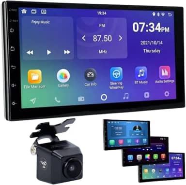 KIt Central Multimídia Automotivo 7 polegadas Mp5 Universal CarPlay Android IOS Auto Espelhamento Sem Fio 60W com Camera de Ré (Kit com Câmera)