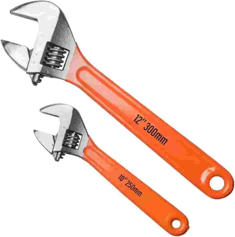 Jogo de Chave Inglesa Ajustável 2 Peças Aço Inoxidável (10 e 12")