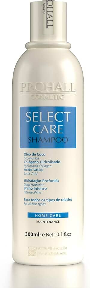 Prohall Shampoo Pós Progressiva Select Care 300ml - Sem Sal, Prolonga Efeito Liso, Cabelo Sedoso e com Brilho, Cheiro de Salão