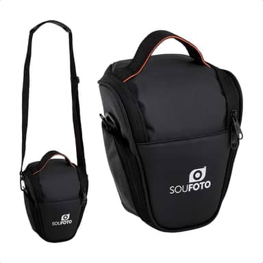 SOU FOTO Bolsa para Câmera Digitais Fotografica DSLR Bag Sacola com Alça de Ombro Tiracolo e Alça de Mão Acolchoada Reforçada Universal | BCG-01