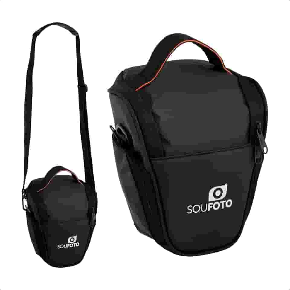 SOU FOTO Bolsa para Câmera Digitais Fotografica DSLR Bag Sacola com Alça de Ombro Tiracolo e Alça de Mão Acolchoada Reforçada Universal | BCG-01