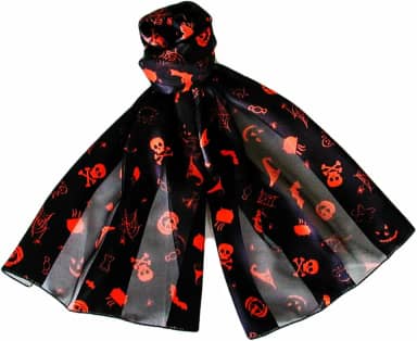 Evening Elegance Cachecóis de Halloween com ícones fofos