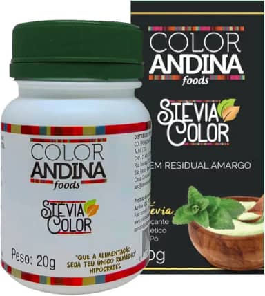 Adoçante Stévia 20g | COLOR ANDINA | 100% natural | Zero açúcares