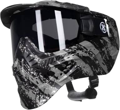 HK Army Máscara de Paintball Airsoft Hstl Goggle com Lente Térmica Antiembaçante (Fratura Preta/Cinza/Lente Fumê)