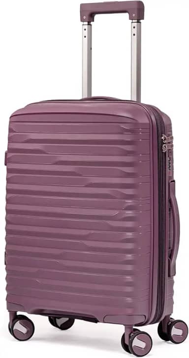 Mala De Bordo 10Kg Polipropileno Medidas 55x35x25 Padrão Anac Mala De Viagem Pequena De Mão 4 Rodas Duplas 360° Cadeado Segredo Zíper Antifurto Rígida Leve (ROXO, Pequeno)