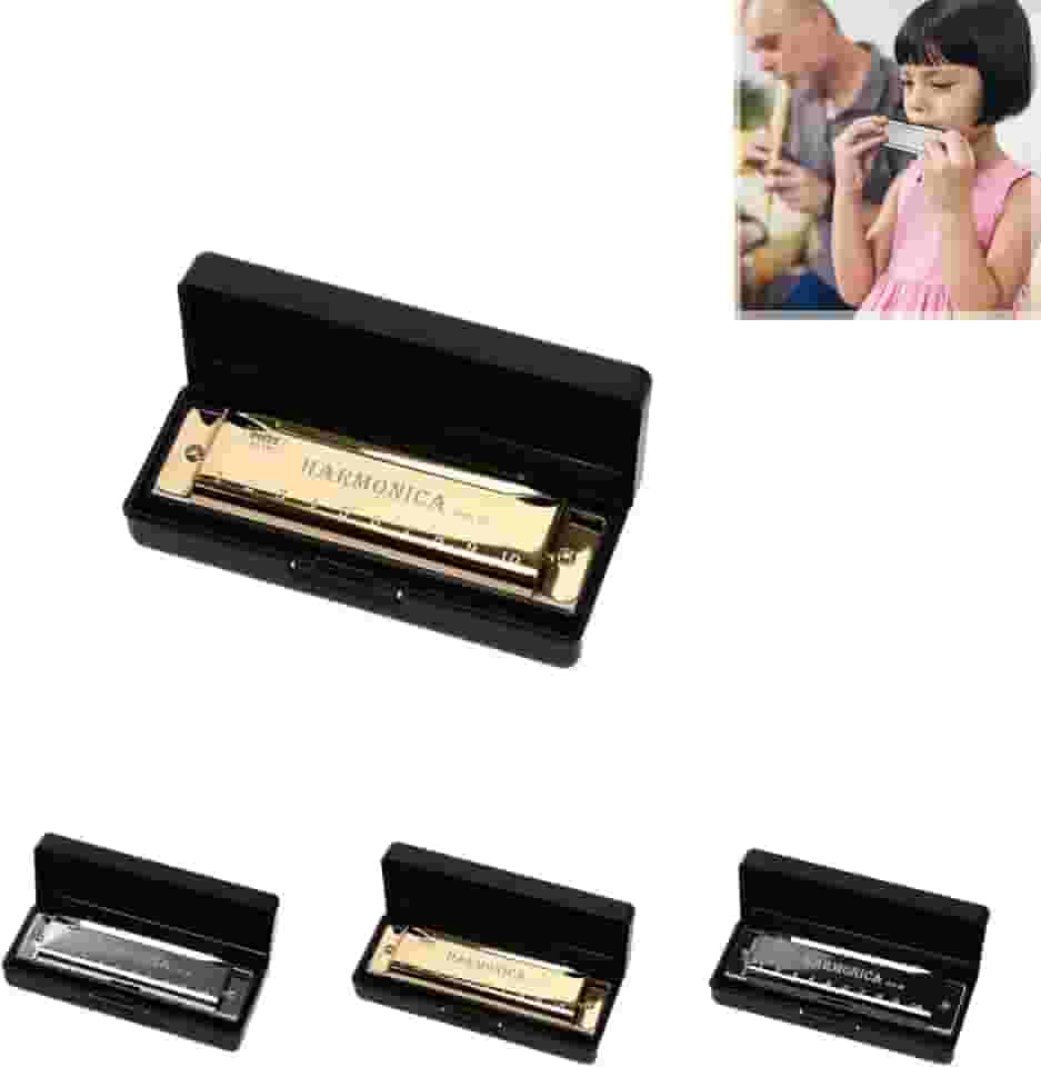 Gaita de titânio de 10 furos com furos numerados, instrumento para iniciantes, afinação C, adequada para festas e feriados, ouro