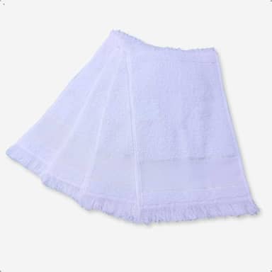 10 Toalha Social De Mão Visita Toalhinha do Boca com Barra em Etamine (Branco)