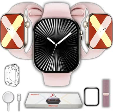 Relogio Inteligente Smartwatch MICROWEAR S10 Pro + Serie 10 NFC Chatgpt Gps Original Masculino Feminino (Rosa Gold)