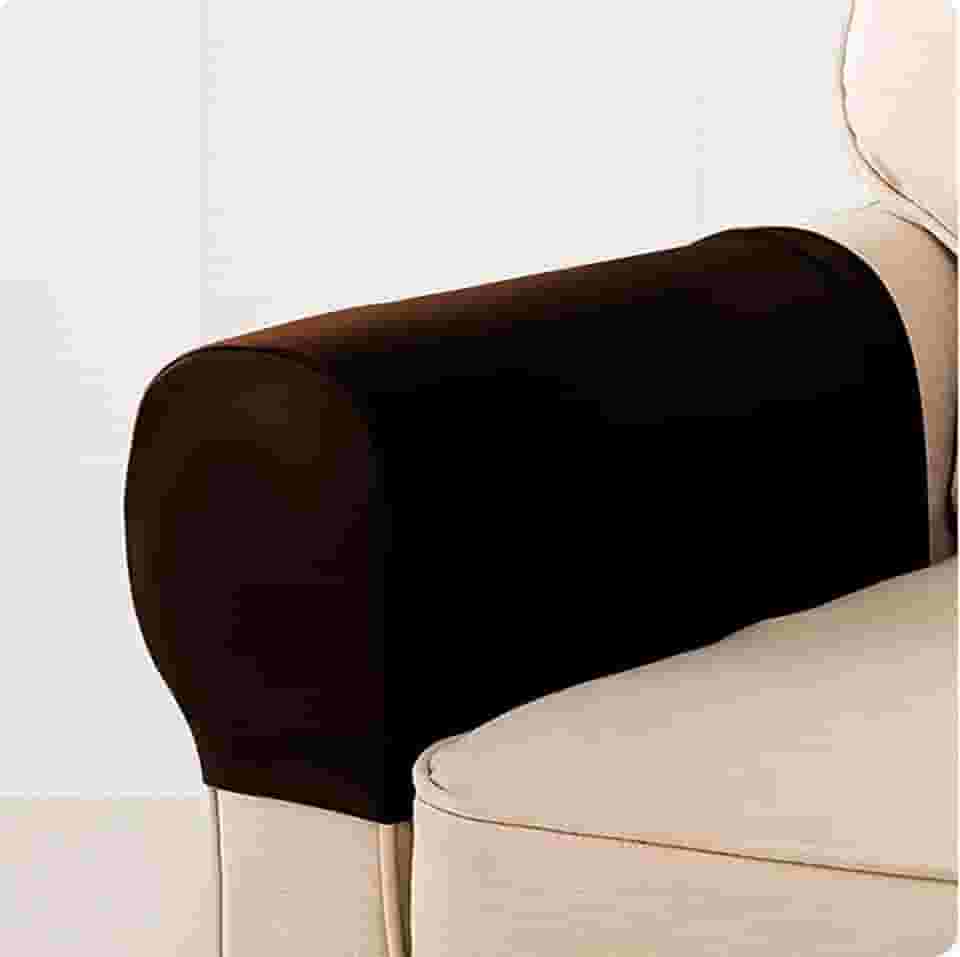 Conjunto de 2 capas de couro sintético para sofá e poltrona, antiderrapante, impermeável, café