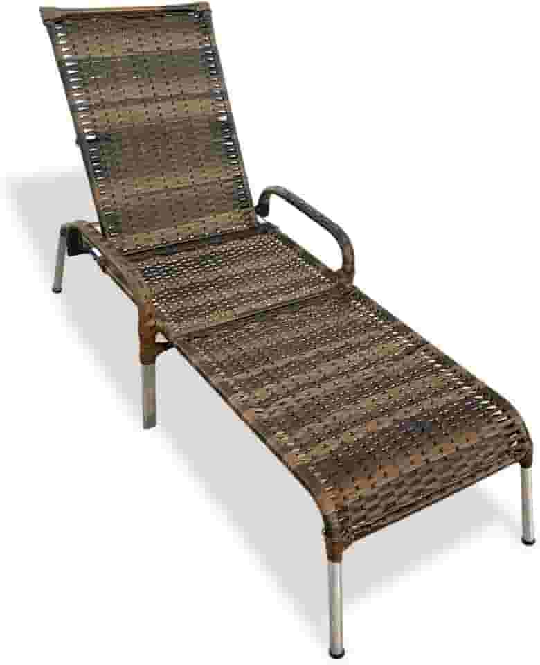 Espreguiçadeira Piscina Reclinável Alumínio Fibra Sintética Madrid (Argila)